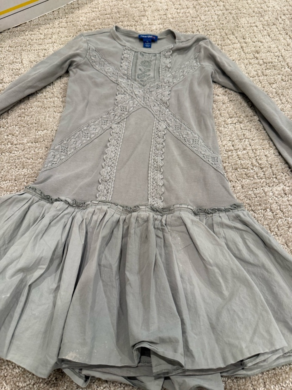 naartjie Light Saige Lace-Trim Tiered Knit Dress